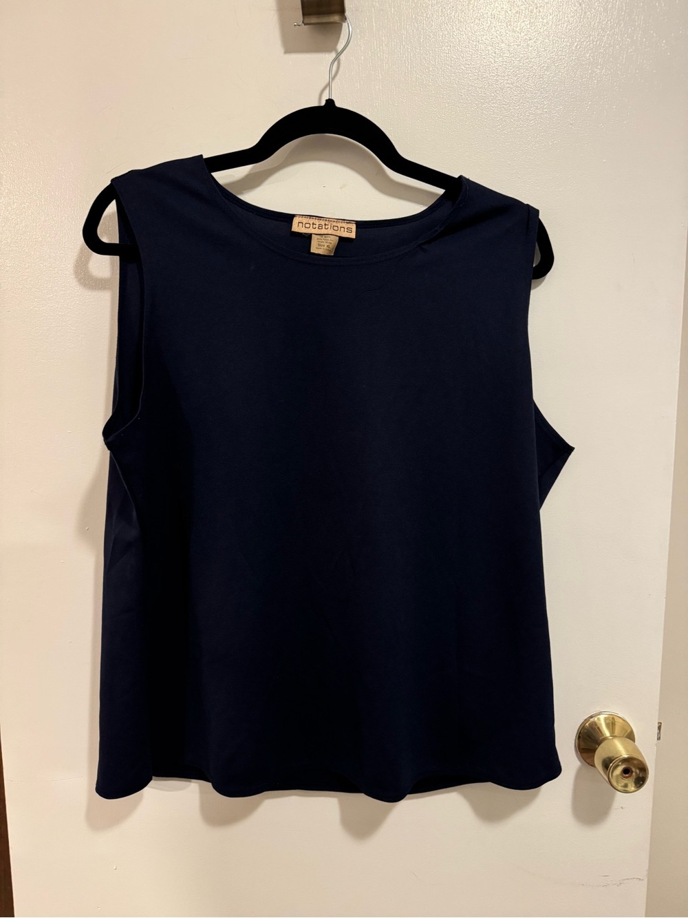 Women’s Notations Navy Blue Sleeveless Top Blouse Size XL
